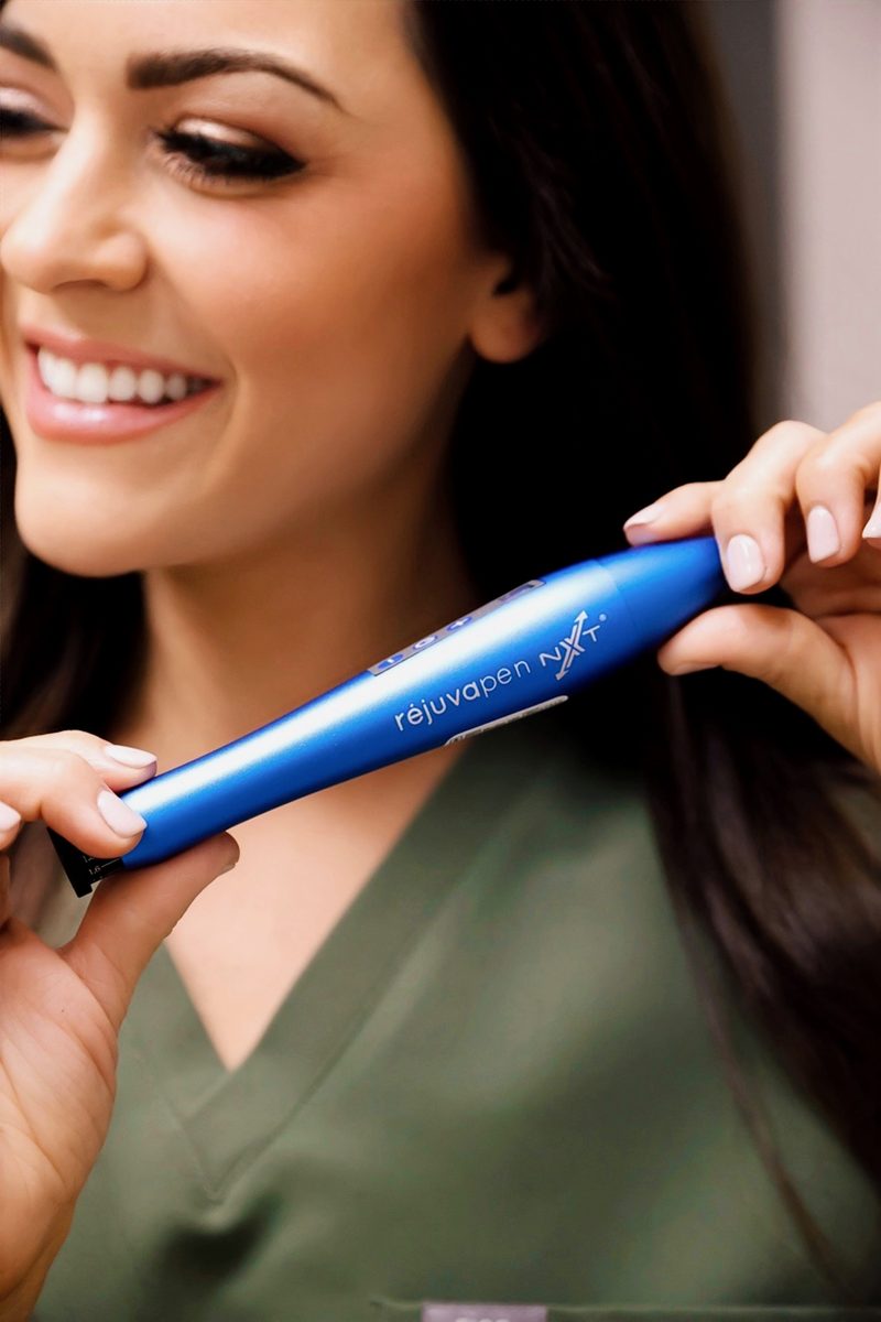 Close-up of the Rejuvapen NXT FDA-cleared microneedling device used at ICT Tox Wichita